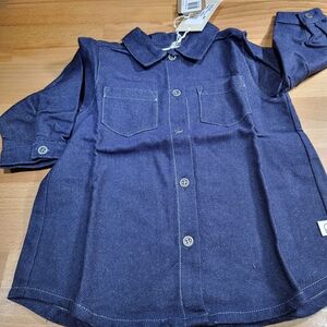 Nwt Baby Girls Size 6 Months Denim Twill Button Dress By My Little Cozmo Moana